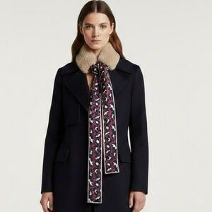 Surell faux fur scarf or headband with a leopard-print ribbon Boho Fairy